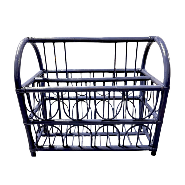 Vintage Painted Blue Magazine Rack