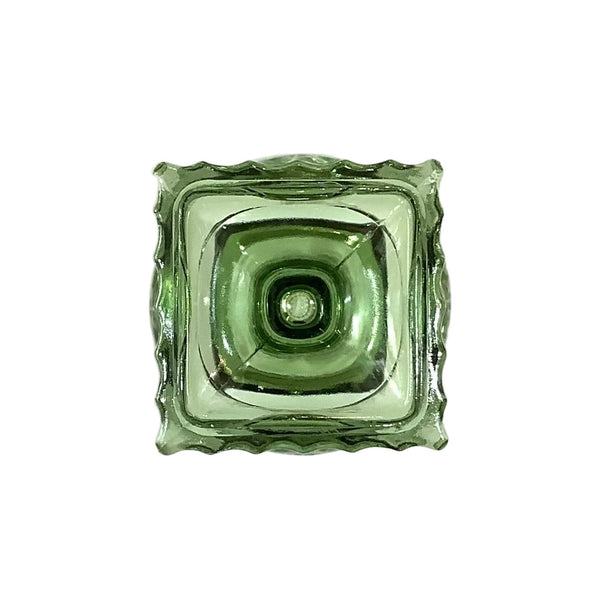 Vintage Green Glass Fluted Pedestal Vase