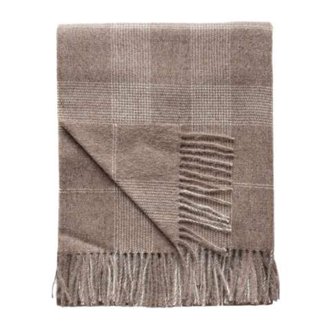 York Alpaca Mocha/Ivory Plaid Throw