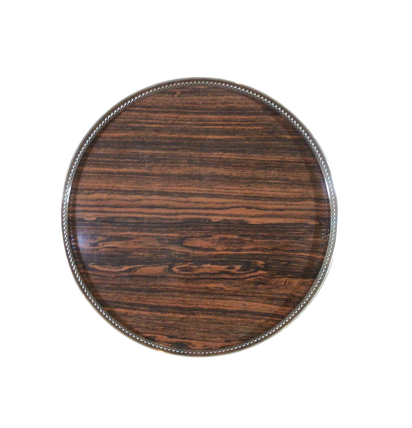Vintage Silver-Plated Round Gallery Tray Sheffield Brooklyn N.Y.