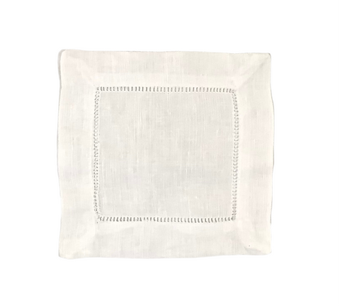 White Linen Cocktail Napkin