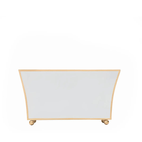 Gracie Fluted Rectangle Cachepot in White