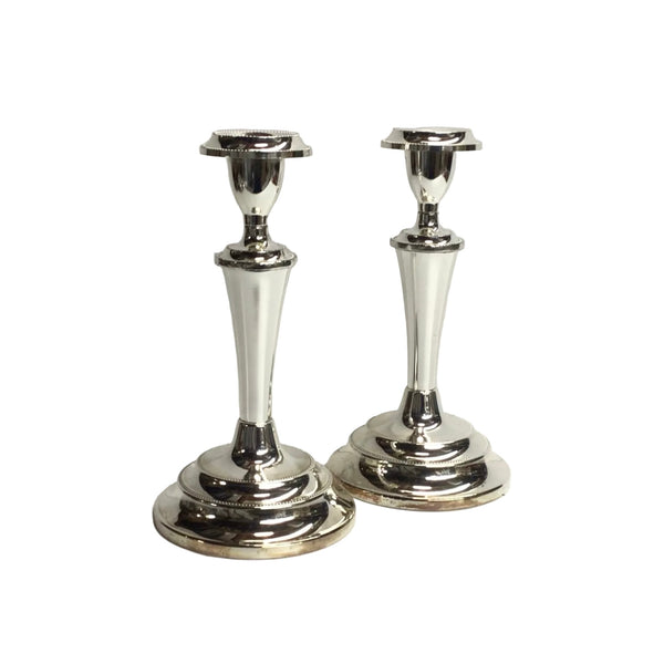 Vintage Silver Candlesticks Pair