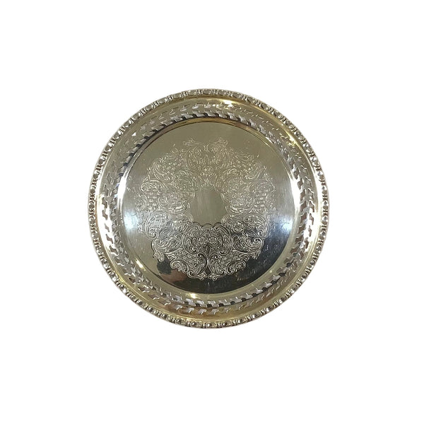 Vintage Petit Silver-Plated Round Footed Tray