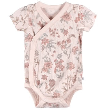 Short Sleeve Pink Bodysuits - 3pk