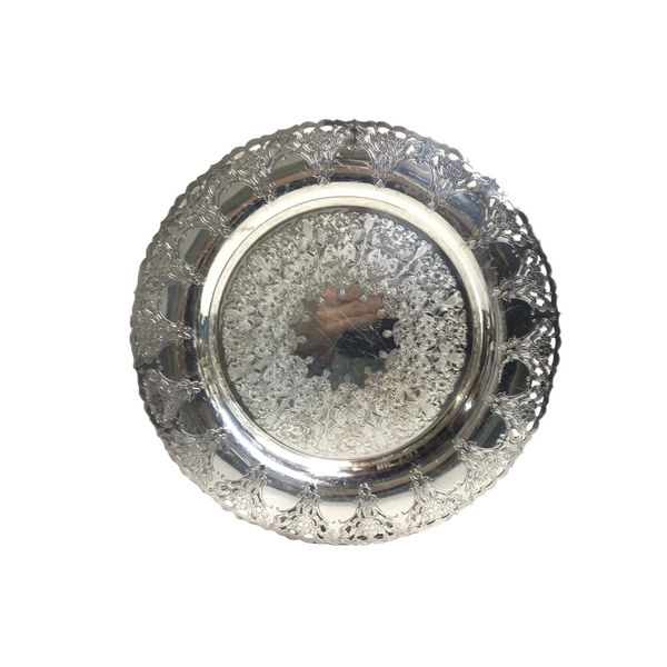 Vintage Round Silver Tray