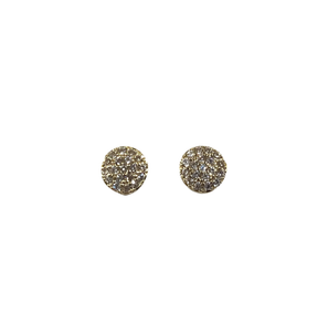 Round Pave Gold Studs