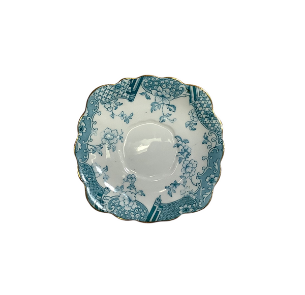 Vintage Genoa Blue & Gold Teacup & Saucer