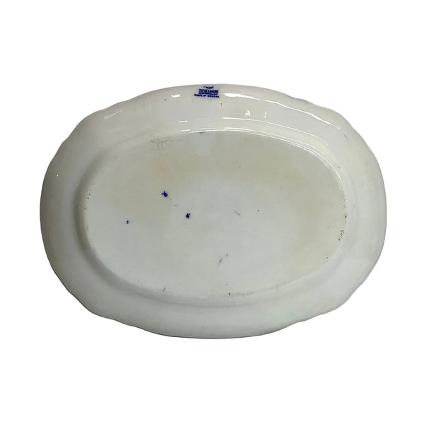 Vintage Blue & White Large Oval Platter