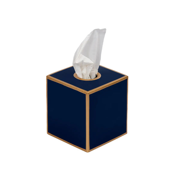 Matte Tissue Box Cover in Indigo Blue