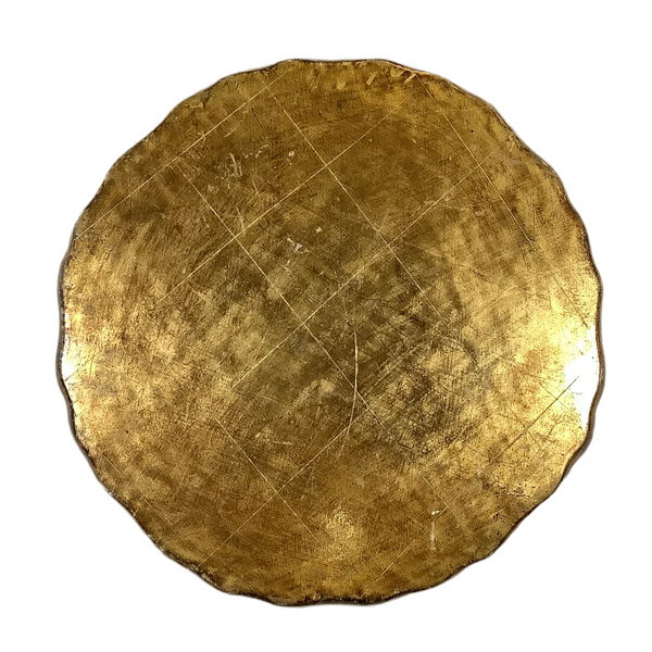 Vintage Florentine Apricot & Gold Round Tray