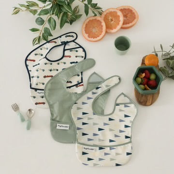 Mess-Proof Easy Bib 3 Pk - Vintage Cars & Flags