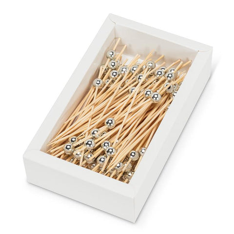 Metallic Silver Ball Picks. 100 Pieces
