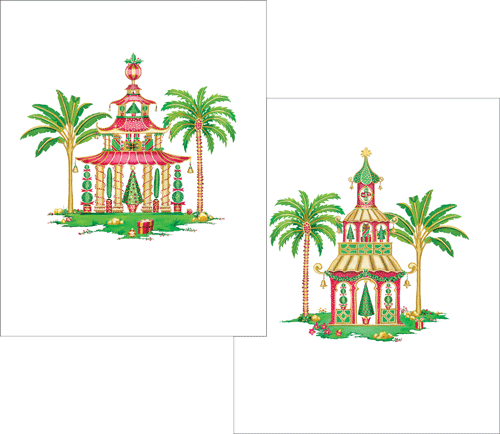 Pagoda Boxed Cards by Caspari