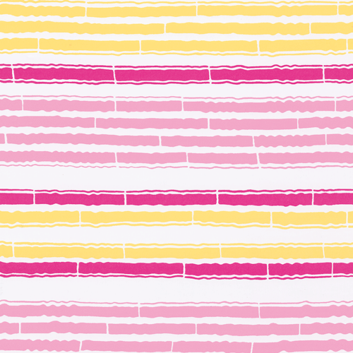 Bamboo Stripe Pink & Yellow Wrapping Paper
