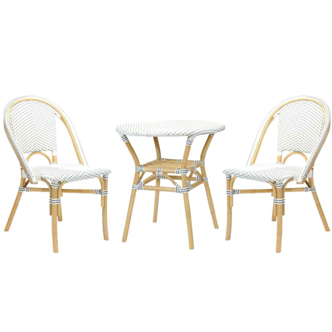 Bistro 3 Piece Set in White & Grey