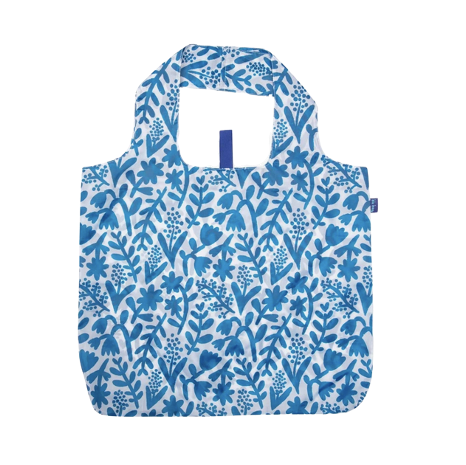 Blue Botanical Reusable Shopper Tote