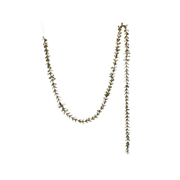 Boxwood Garland w/ Gold Glitter