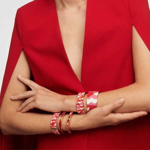 Wide Print Cuff Bracelet - Salsa Red