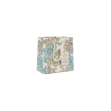 Hand Block Printed Gift Bag - Wild Rose Blue Opal