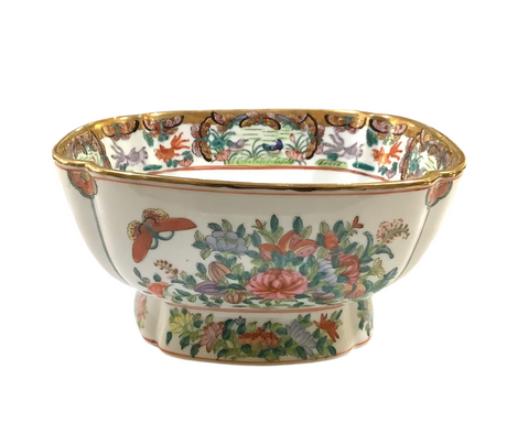 Vintage Oriental Square Pedestal Bowl