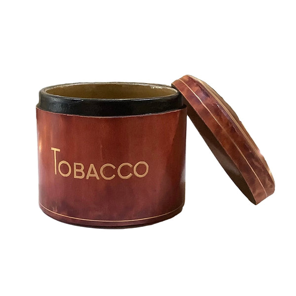 Vintage Italian Leather Tobacco Container 1960