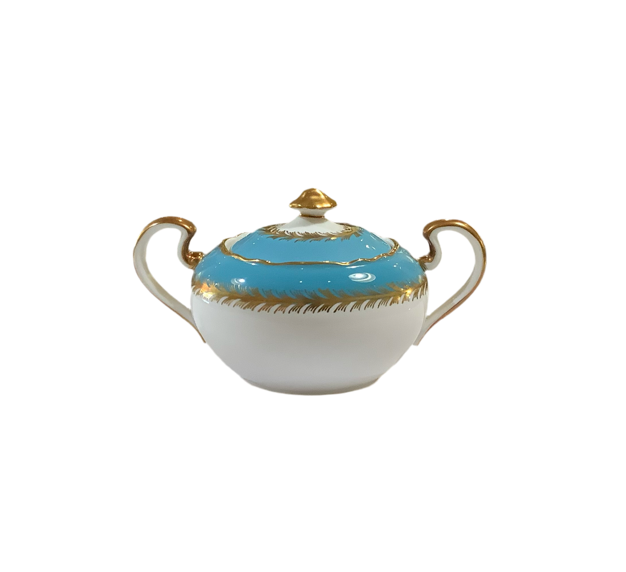 Vintage “Minerva Rose” Aynsley Turquoise Sugar Bowl