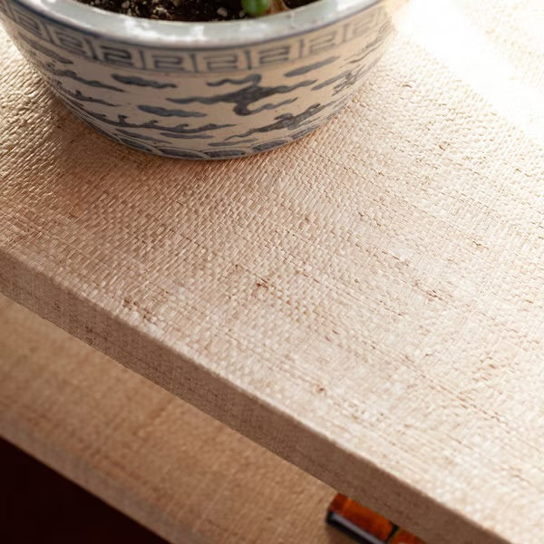 Raffia Wrapped Console Table