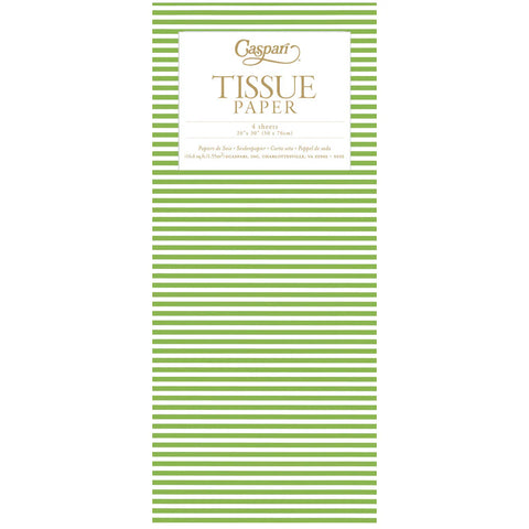Mini Green Stripe Tissue Paper - 4 Sheets