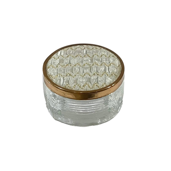 Vintage Art Deco Ribbed Glass Vanity/Trinket Jar