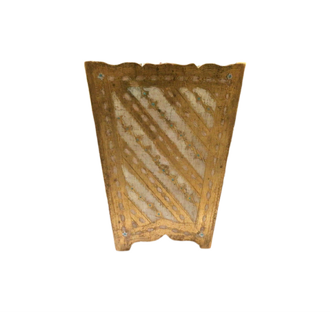 Vintage White & Gold Florentine Wastebasket