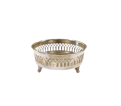 Vintage Footed Silver Plated Wine Coaster