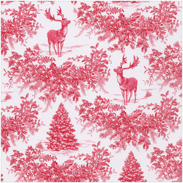 Christmas Toile Red Roll Wrap