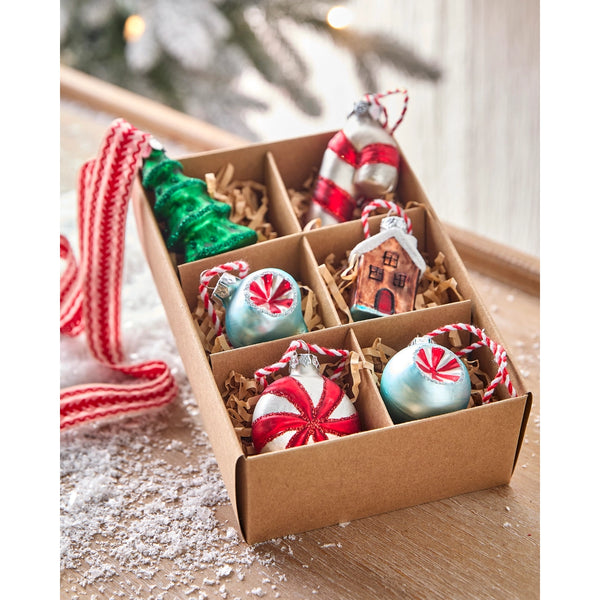 Box Of Vintage Style Glass Ornaments