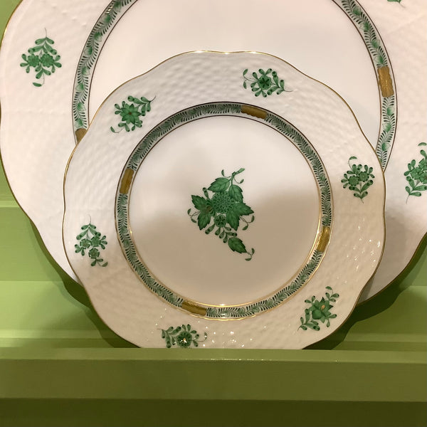 Vintage Herend Chinese Bouquet Apponyi Green Salad Plates