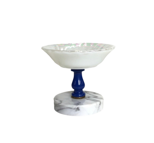 Vintage Milk Glass Pedestal Soap Dish