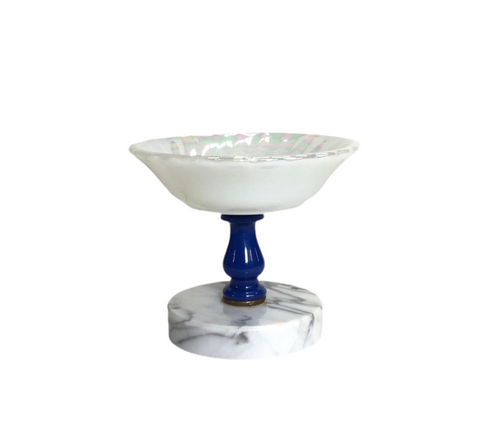 Vintage Milk Glass Pedestal Soap Dish