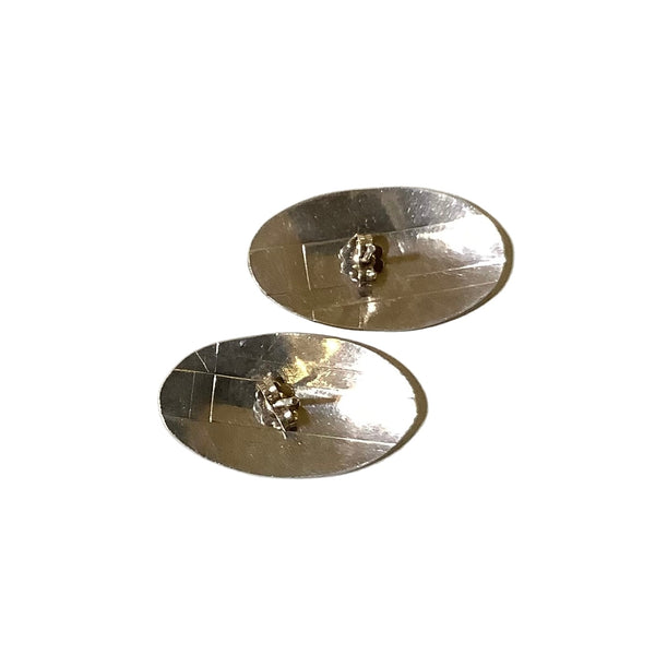 Vintage Oval Silver Earrings