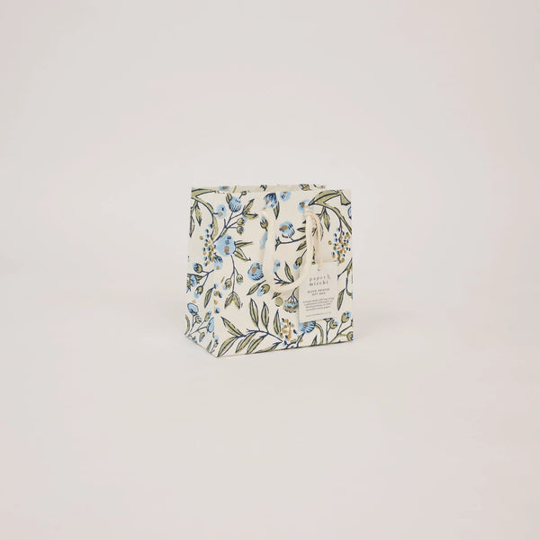 Hand Block Printed Gift Bags - Song Birds Blue Stone