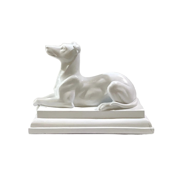 Vintage White Greyhound Dog Statue - Pair