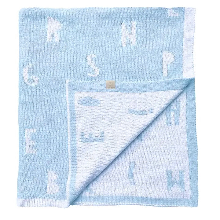 Blue Chenille Stroller Blanket