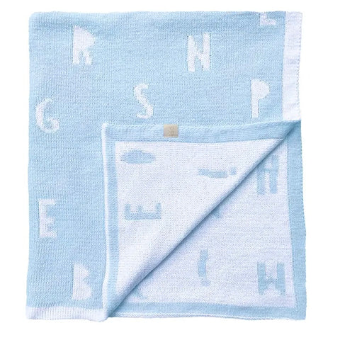 Blue Chenille Stroller Blanket