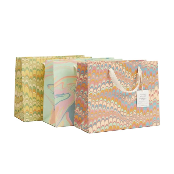 Hand Marbled Medium Gift Bag - Bouquet