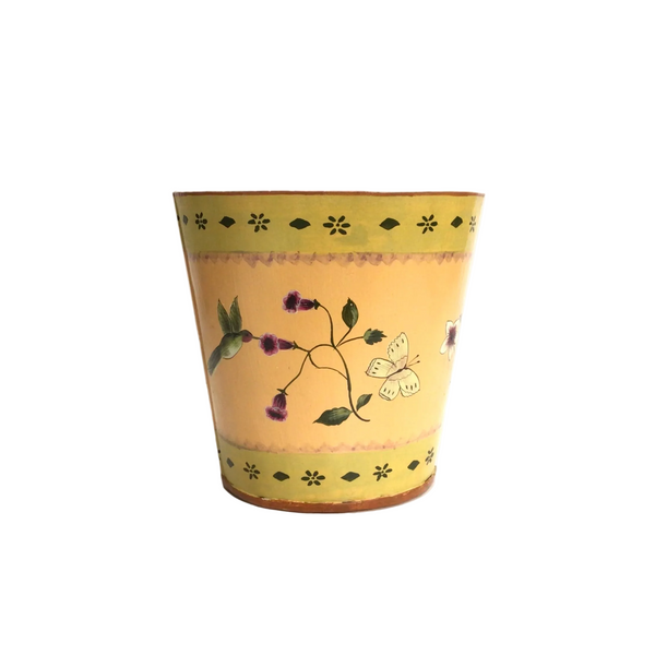 Vintage Hand-Painted Metal Planter