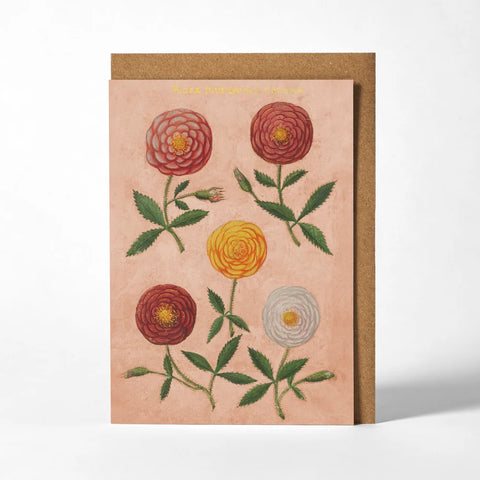 Pink Festival of Flowers Blank Card