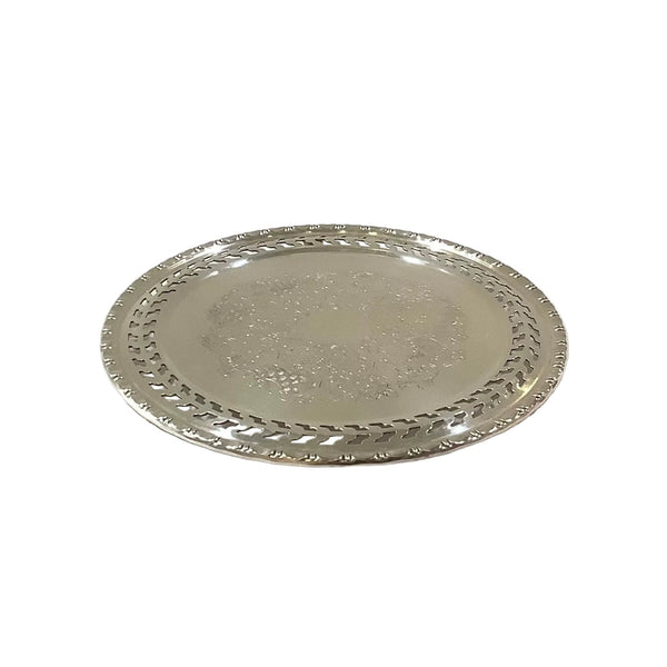 Vintage Petit Silver-Plated Round Footed Tray