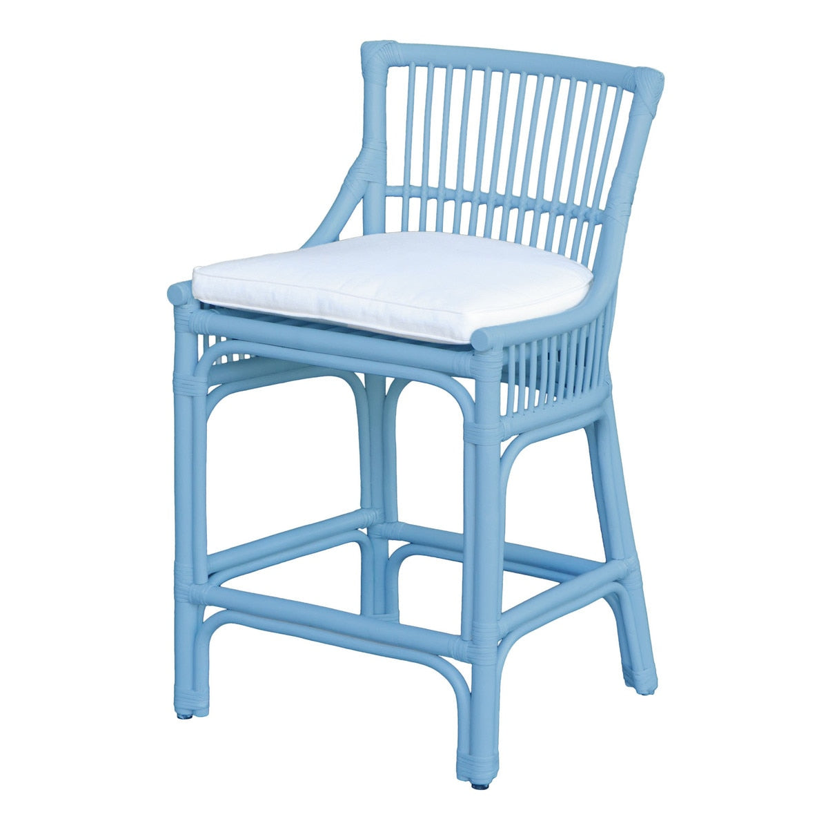 Hampton Blue Rattan Counter Stool