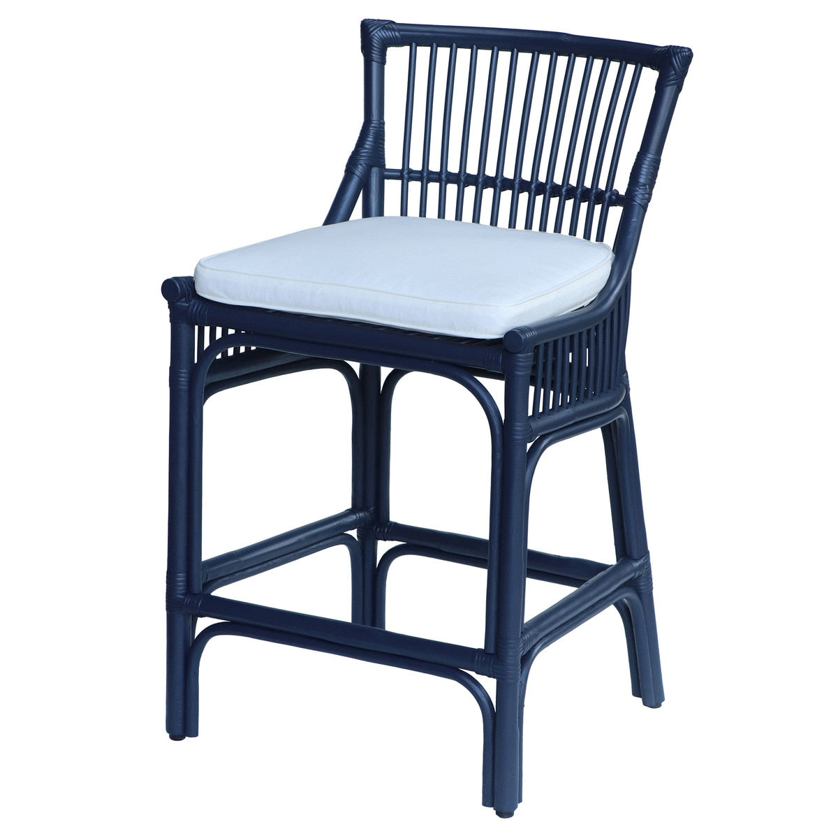 Hampton Navy Rattan Counter Stool