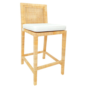 Balboa Natural Rattan Square Back Counter Stool