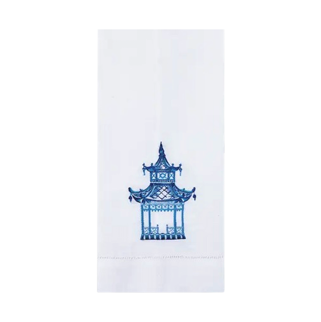 Chinoiseries Pagoda Embroidered Guest Towel
